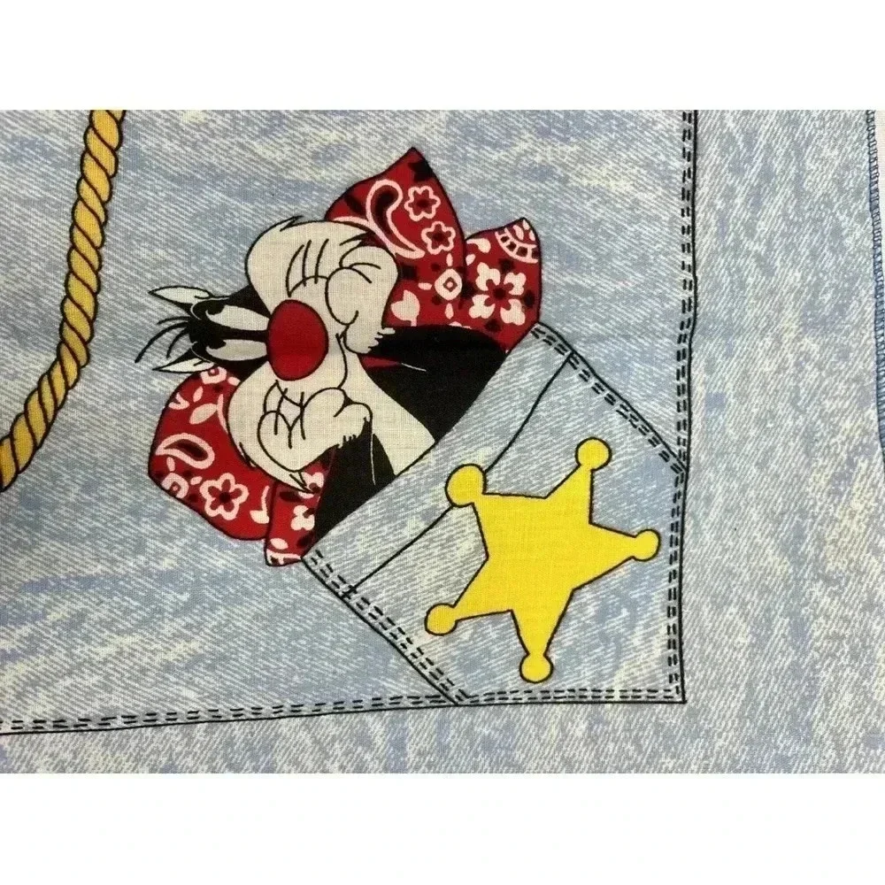 Vintage Looney Tunes Sylvester and Tweety Bird Bandaroos Bandana Western 1996